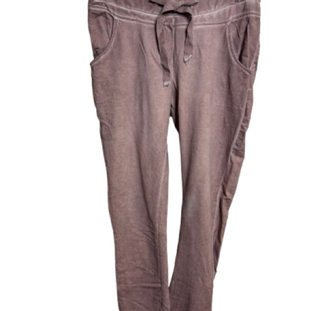 Mauve Tie-Waist Jogger Pants
